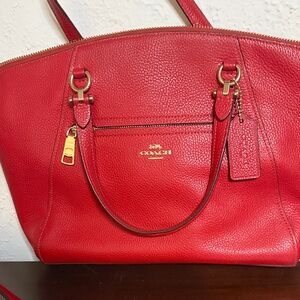 Coach Vibrant Red Leather Tote